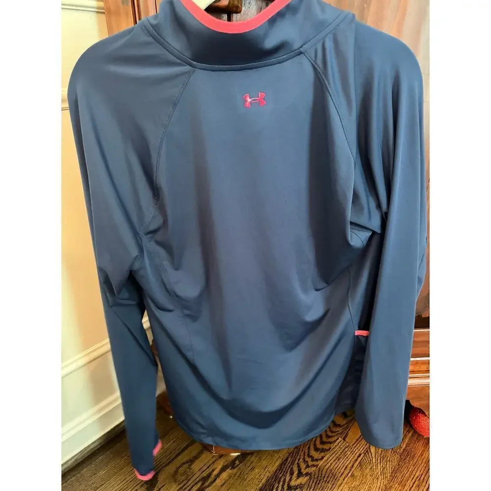 Under Armour women’s navy blue 1/4 performance golf pull over size large NWOT